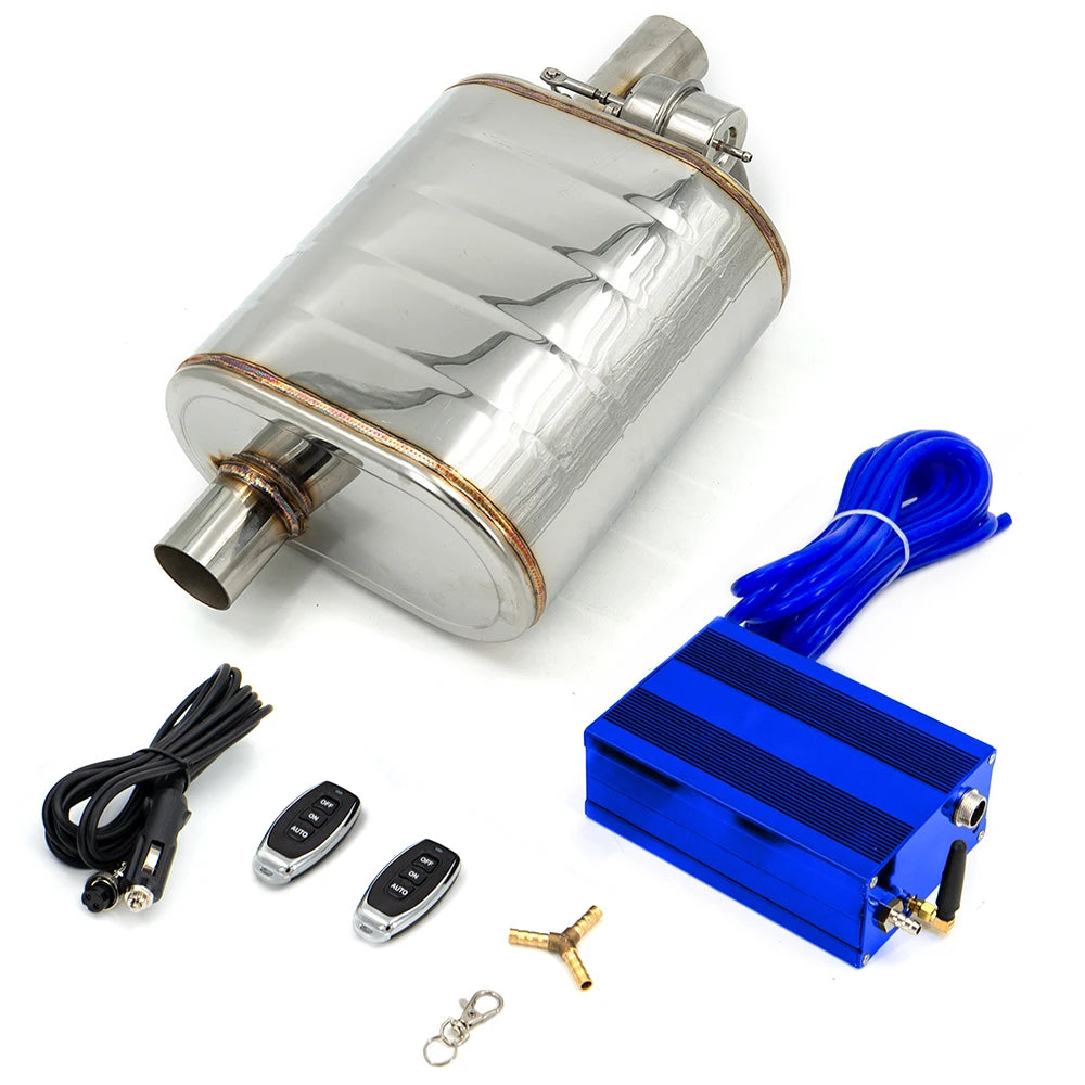 Exhaust With Vacuum Valve. Stainless Steel Electric Exhaust Remote Control Kit