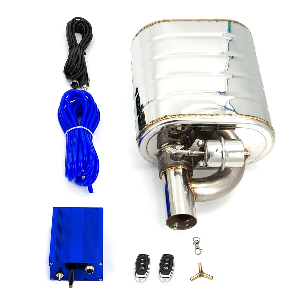 Exhaust With Vacuum Valve. Stainless Steel Electric Exhaust Remote Control Kit