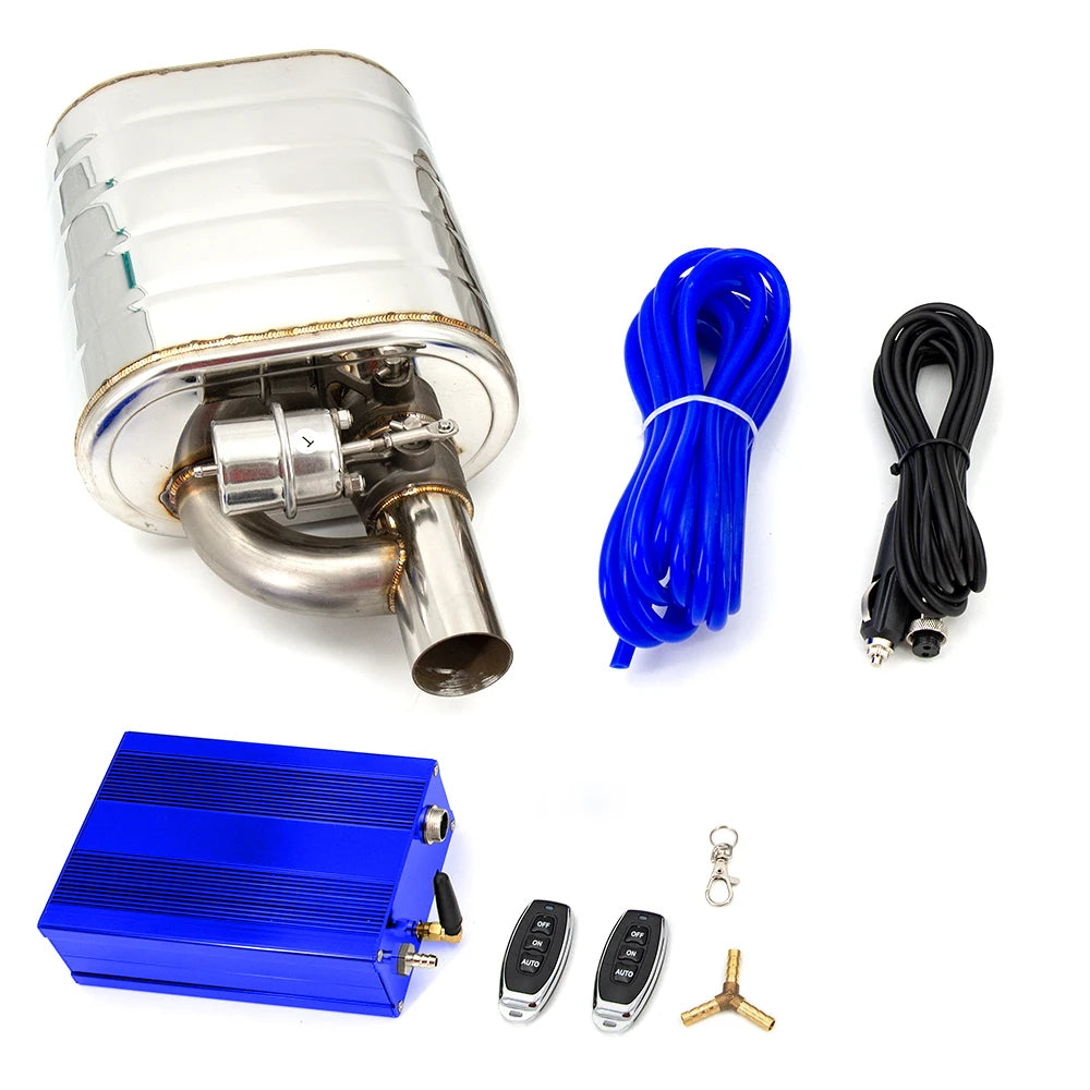 Exhaust With Vacuum Valve. Stainless Steel Electric Exhaust Remote Control Kit