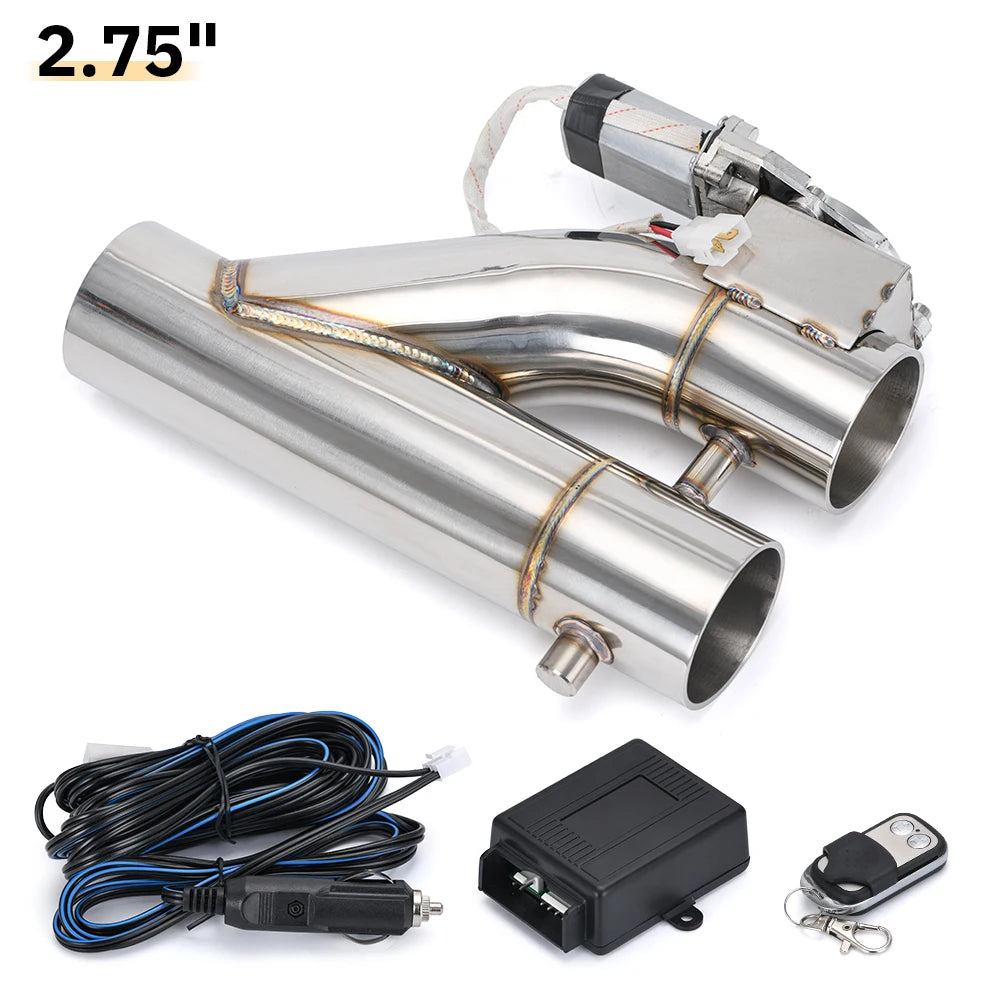 Dual-Valve Electric Exhaust: Universal Stainless Steel 2.0"/2.25"/2.5"/3"