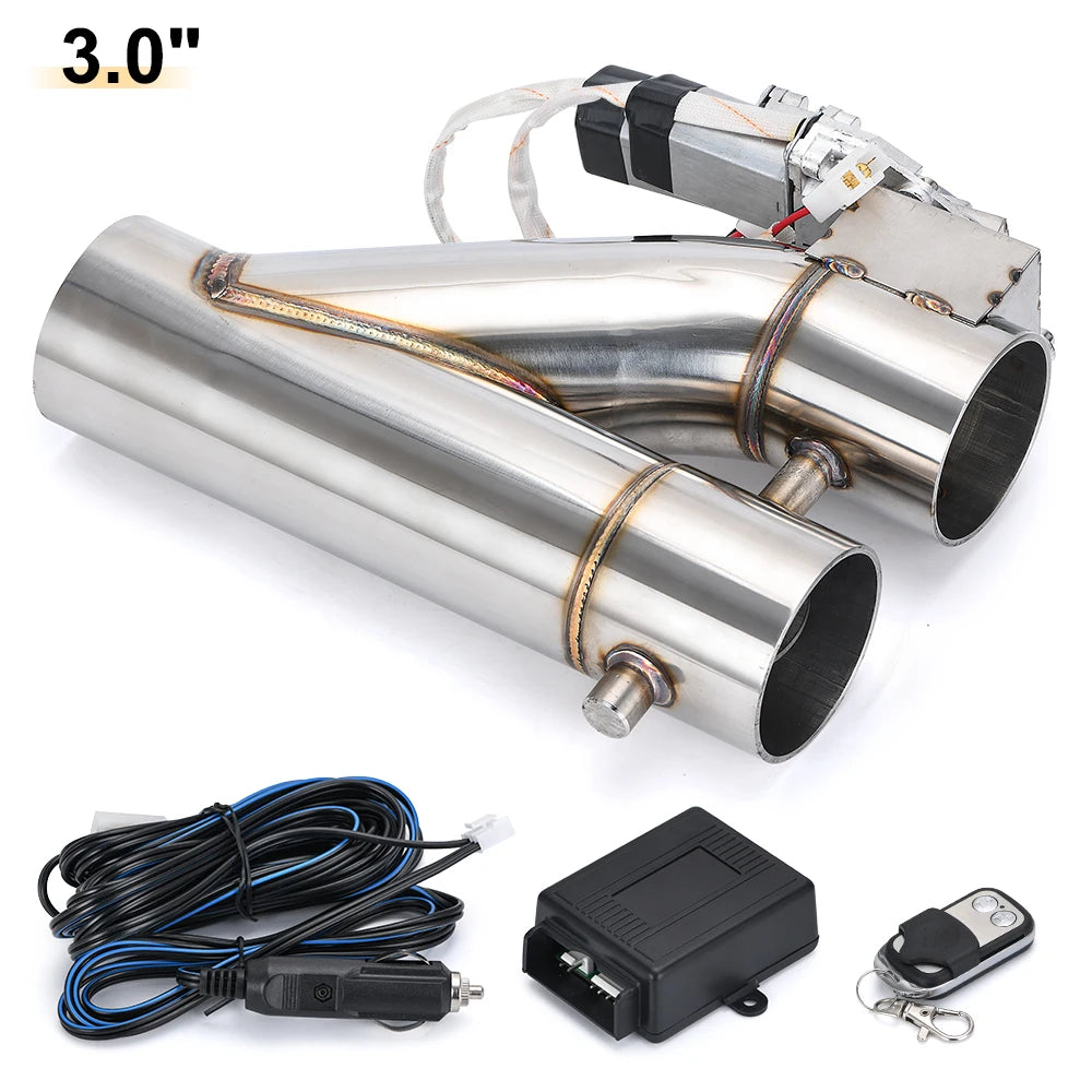 Dual-Valve Electric Exhaust: Universal Stainless Steel 2.0"/2.25"/2.5"/3"