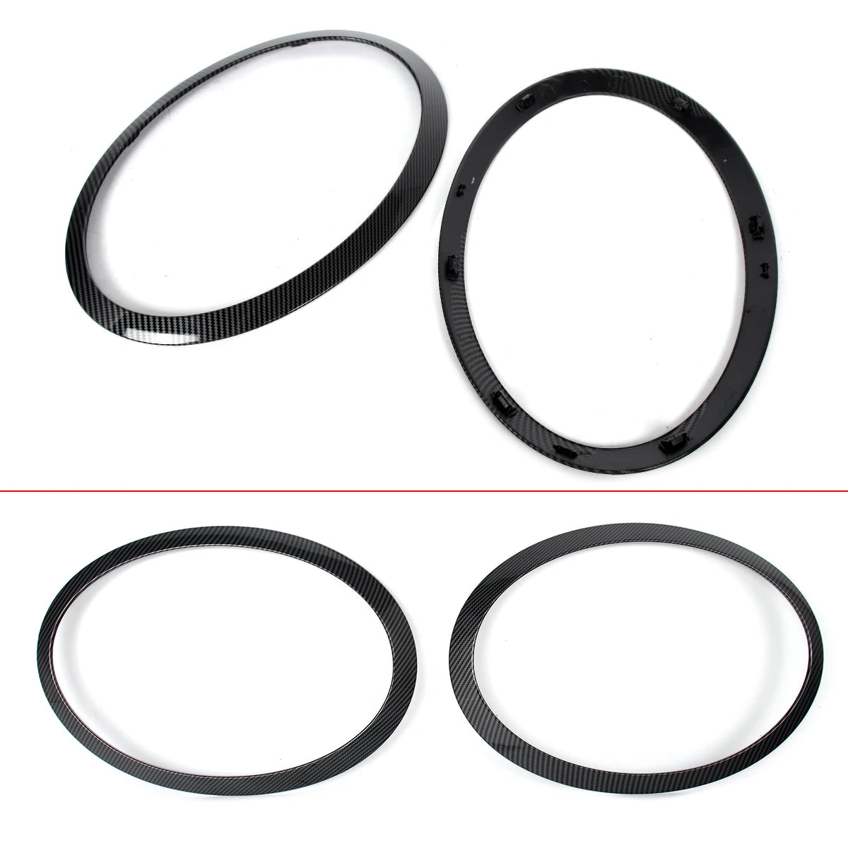 Mini Cooper S JCW 2015-2021 Carbon Fiber Look Headlight, Taillight and Radiator Grill Surround