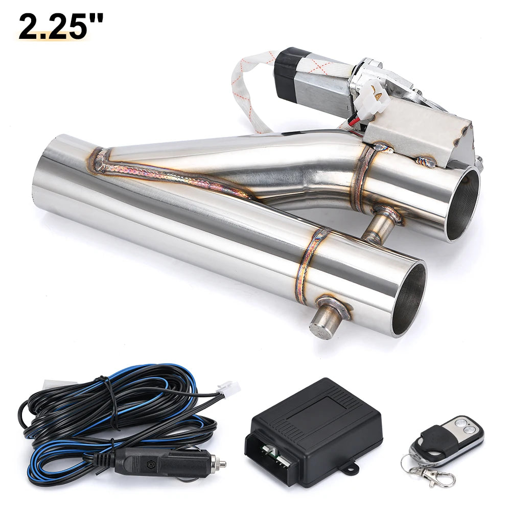 Dual-Valve Electric Exhaust: Universal Stainless Steel 2.0"/2.25"/2.5"/3"