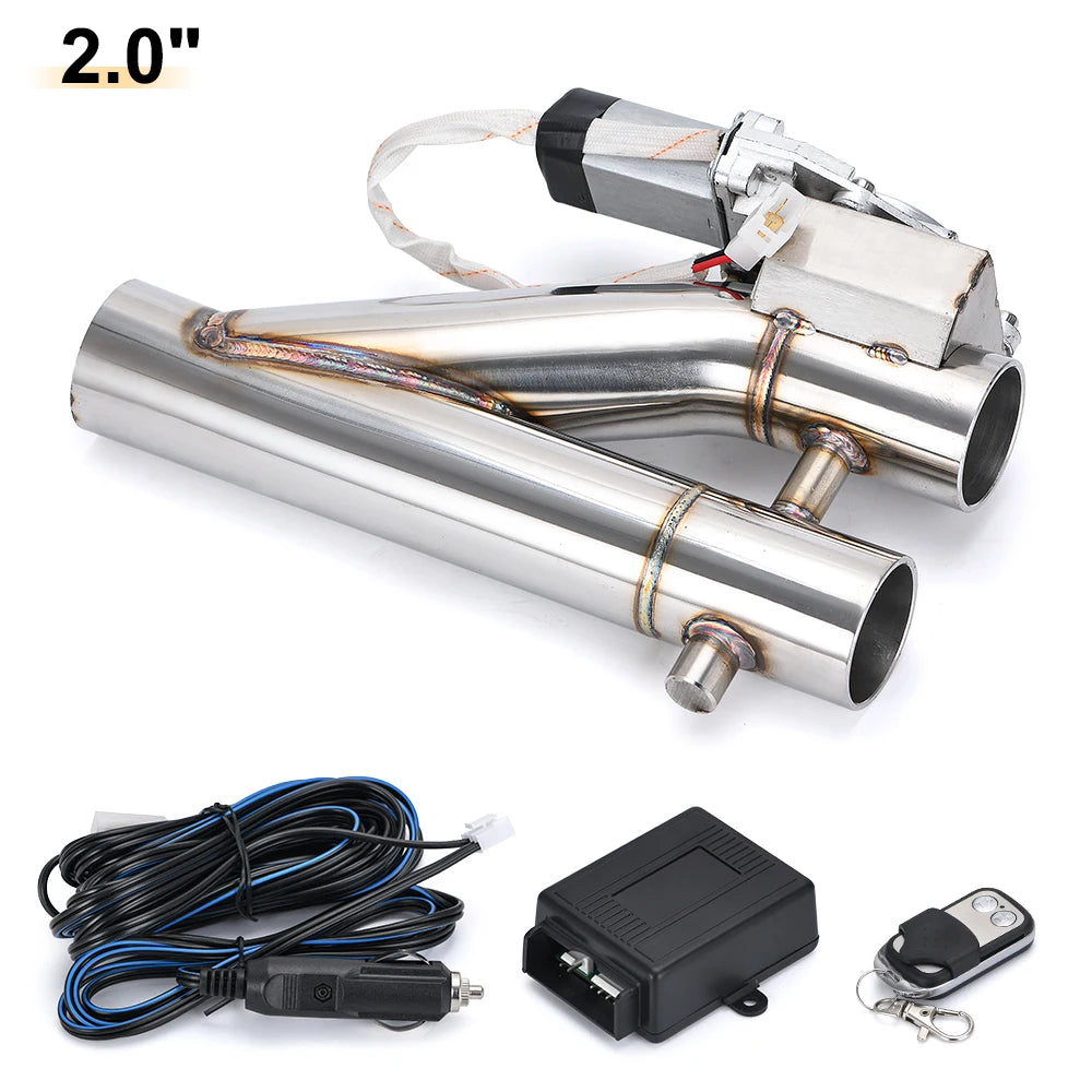 Dual-Valve Electric Exhaust: Universal Stainless Steel 2.0"/2.25"/2.5"/3"
