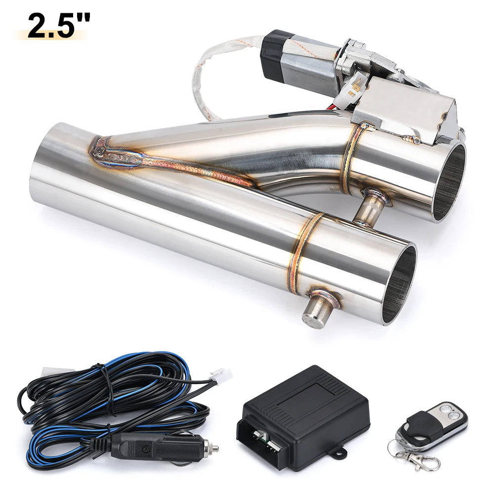 Dual-Valve Electric Exhaust: Universal Stainless Steel 2.0"/2.25"/2.5"/3"